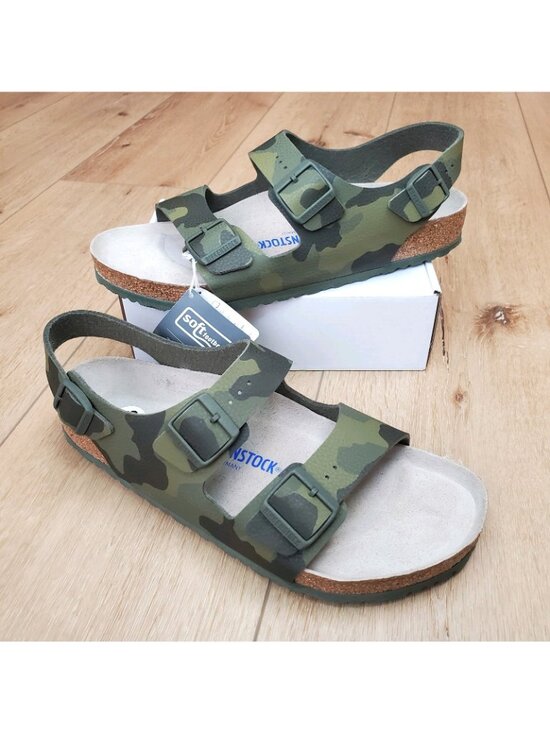Birkenstock Mens Size 13 Sandals Milano Soft Footbed Birko-Flor Green Camo NEW main image 12